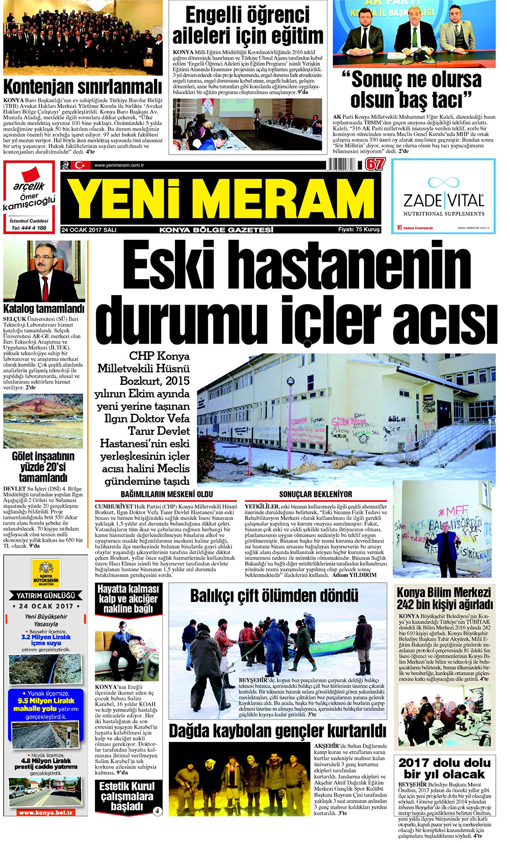 24 Ocak 2017 Yeni Meram Gazetesi