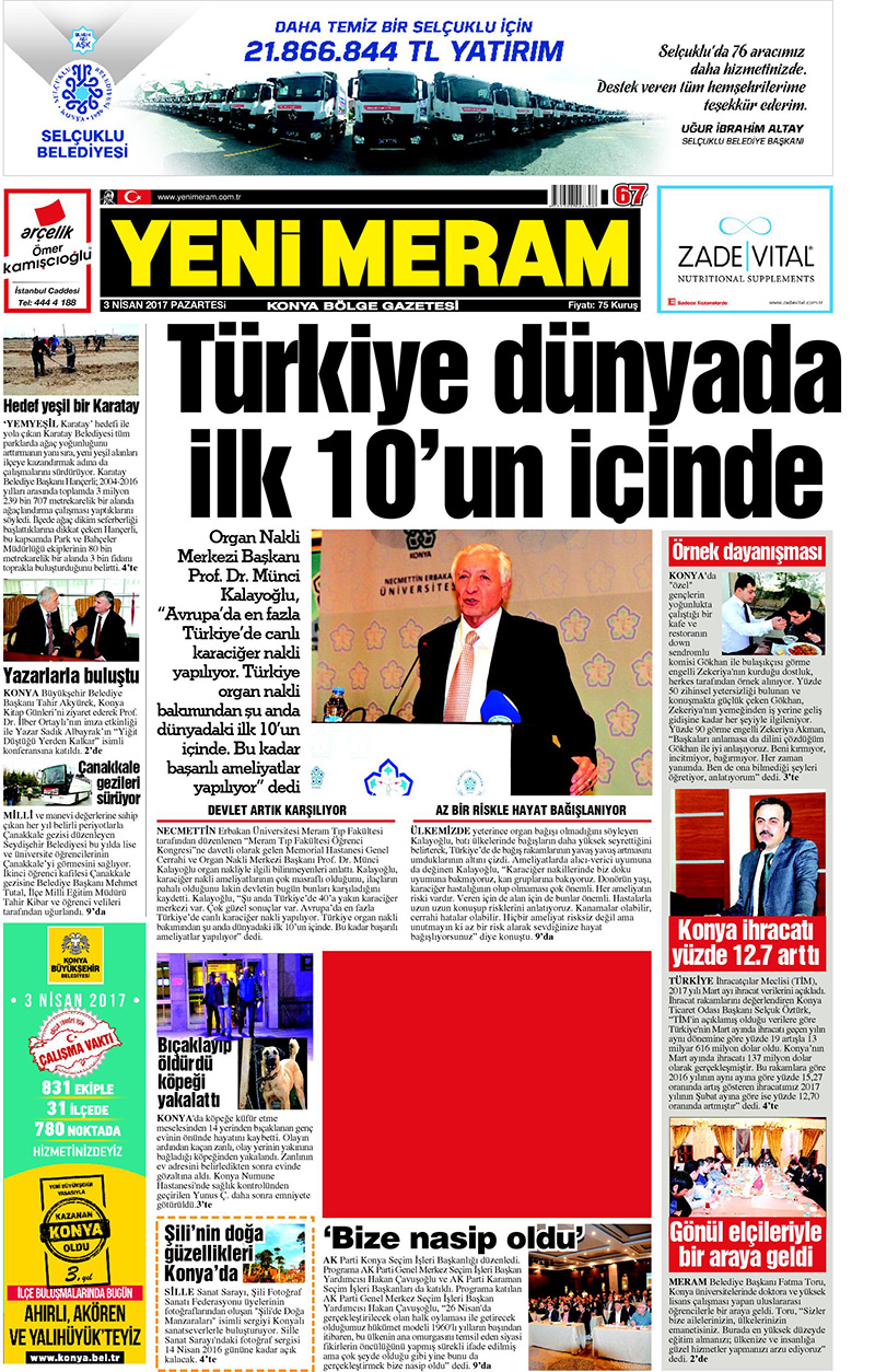 3 Nisan 2017 Yeni Meram Gazetesi
