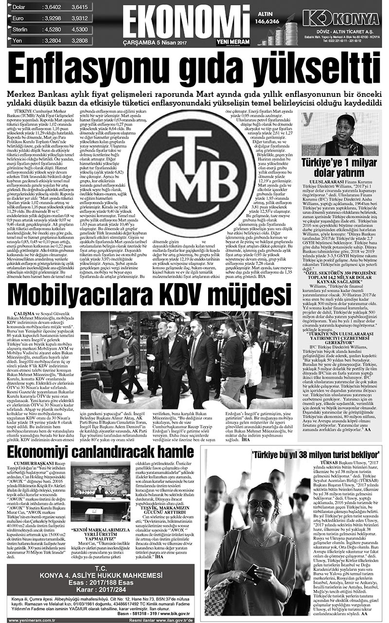 5 Nisan 2017 Yeni Meram Gazetesi