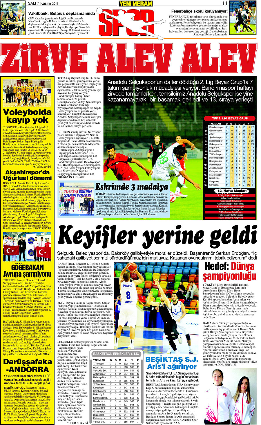 7 Kasım 2017 Yeni Meram Gazetesi