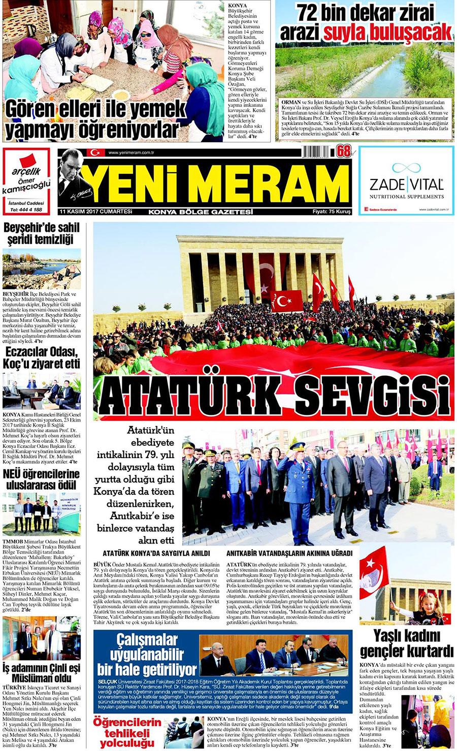 11 Kasım 2017 Yeni Meram Gazetesi