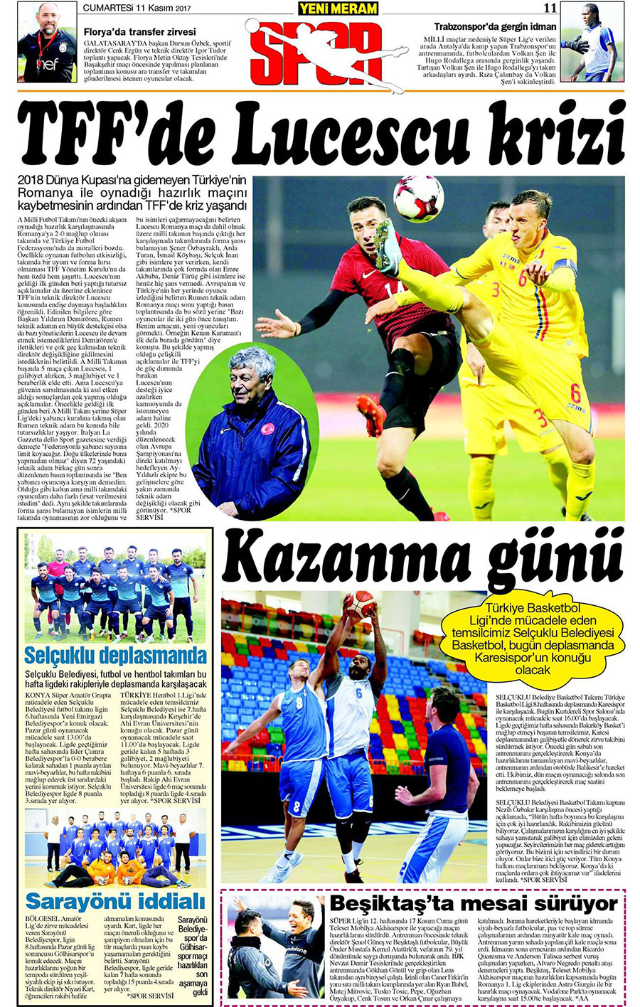 11 Kasım 2017 Yeni Meram Gazetesi