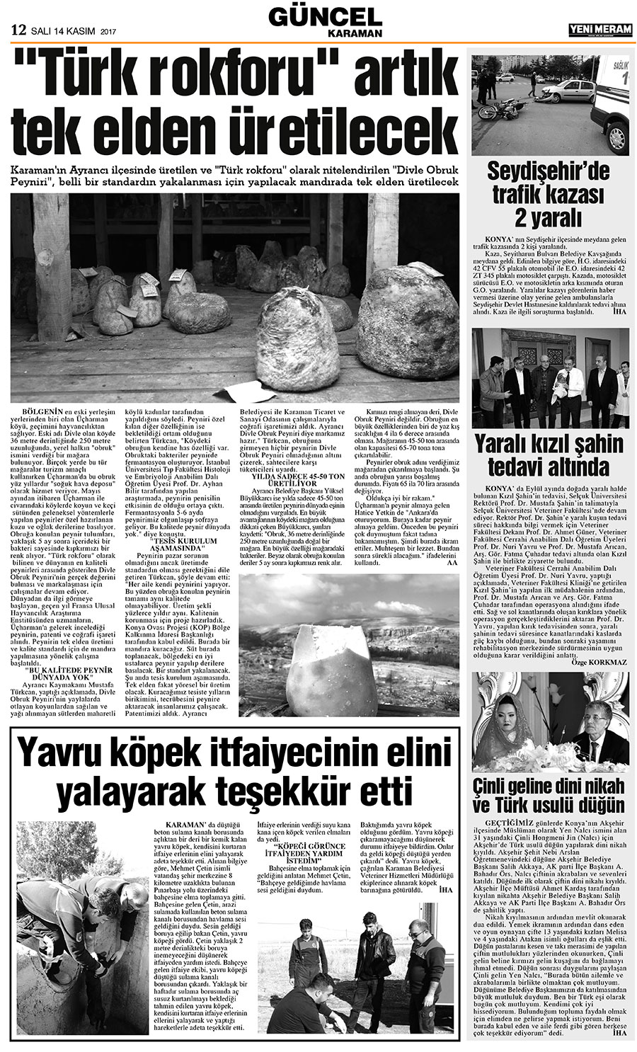 14 Kasım 2017 Yeni Meram Gazetesi