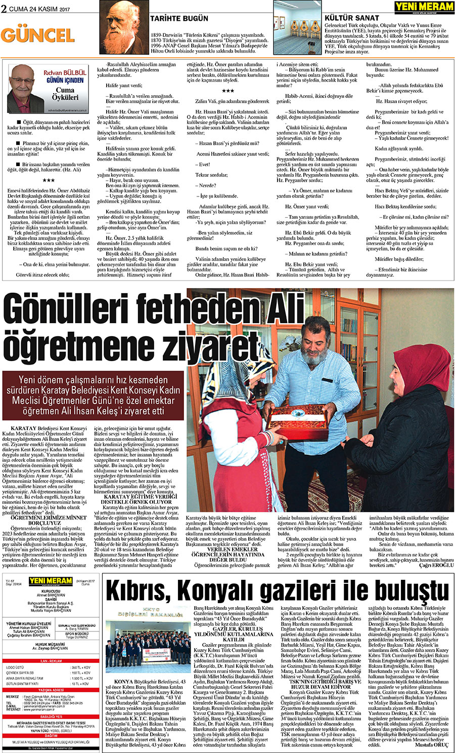 24 Kasım 2017 Yeni Meram Gazetesi