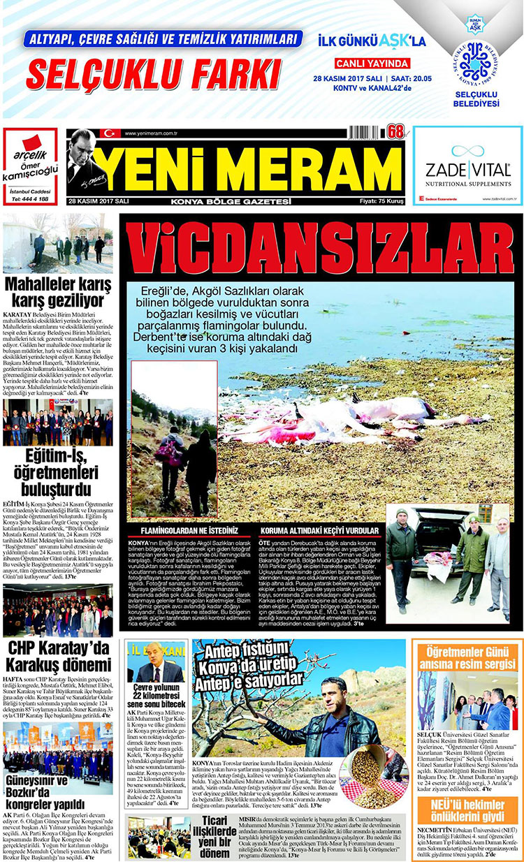 28 Kasım 2017 Yeni Meram Gazetesi