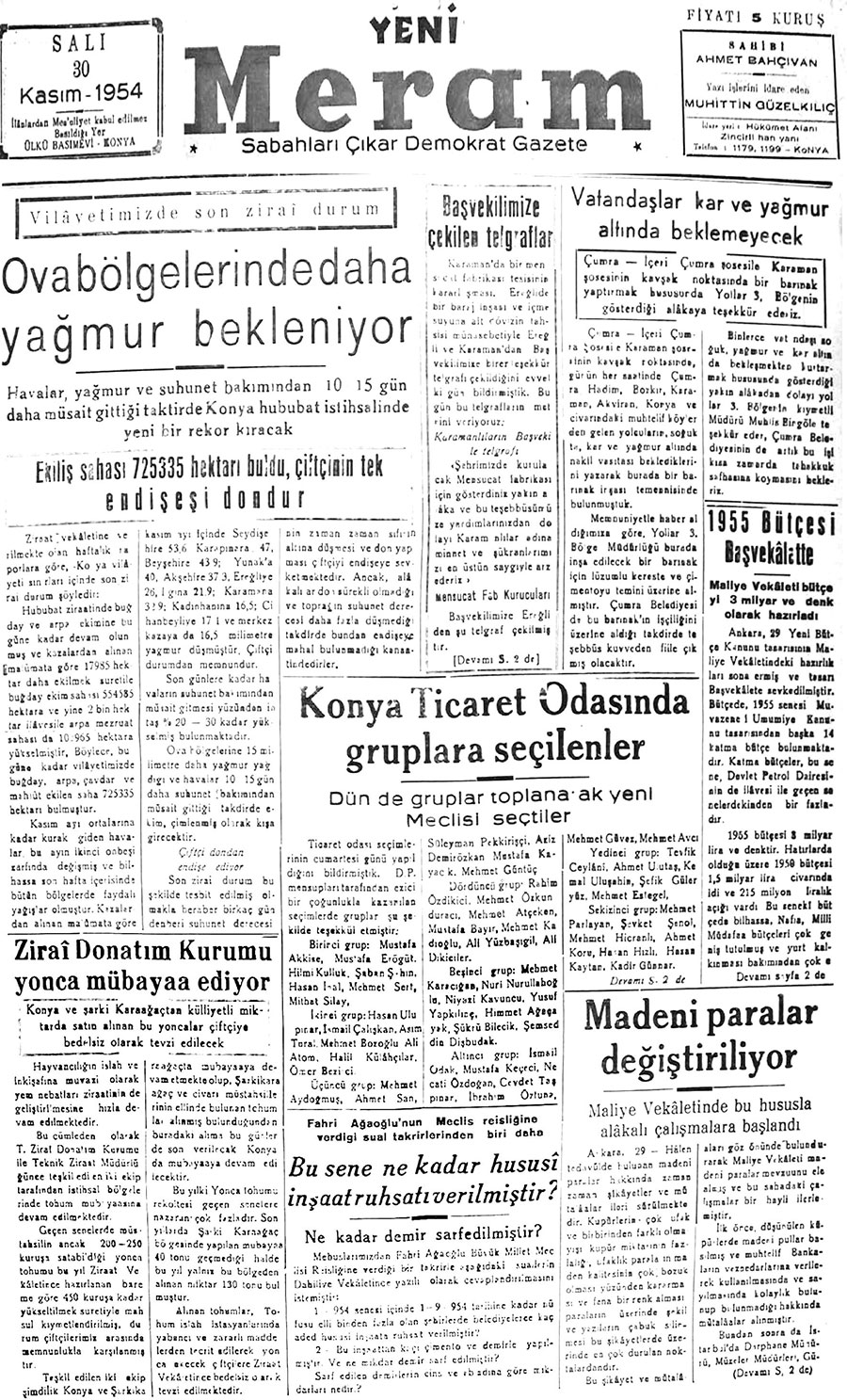 30 Kasım 2017 Yeni Meram Gazetesi