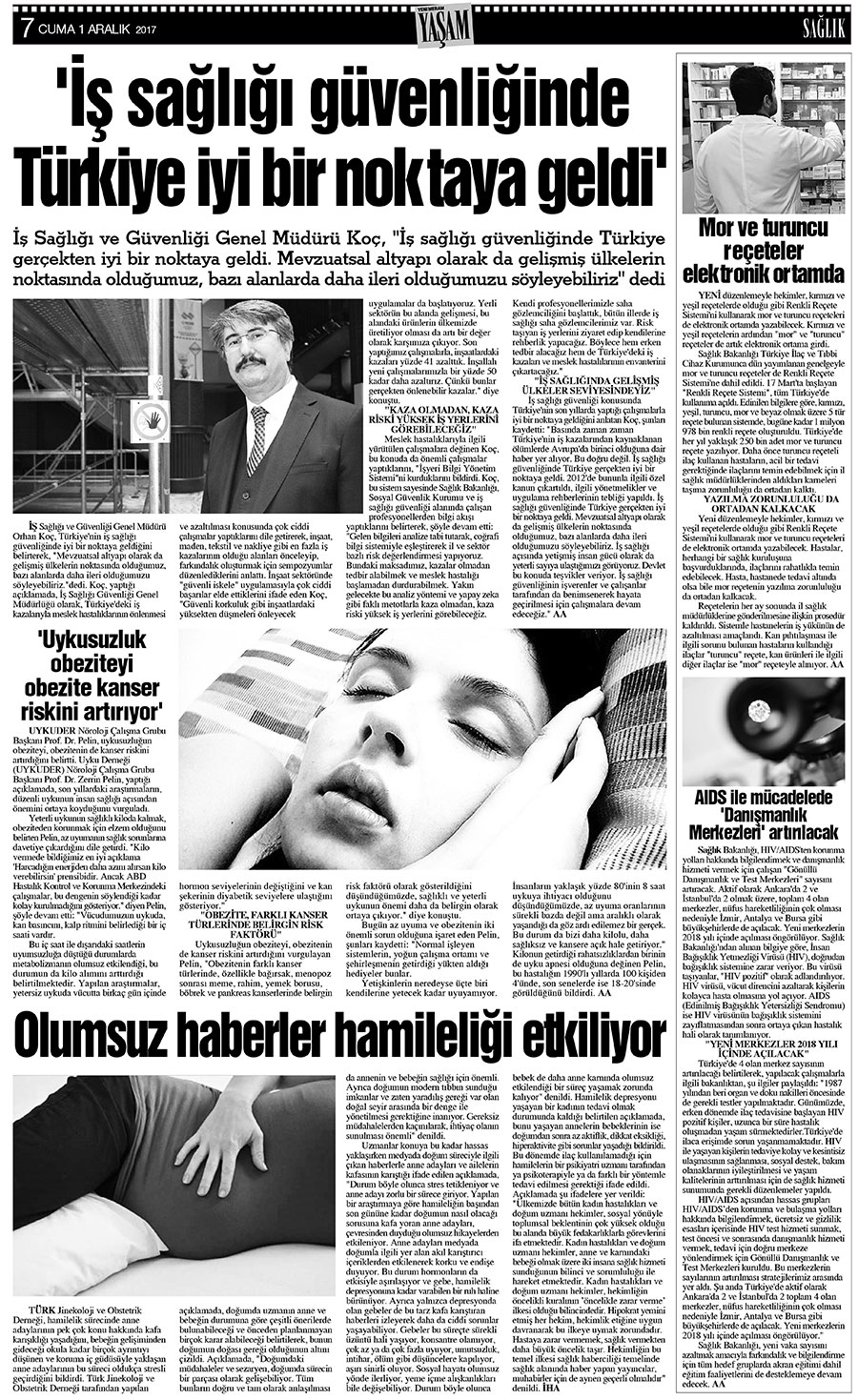 1 Aralık 2017 Yeni Meram Gazetesi