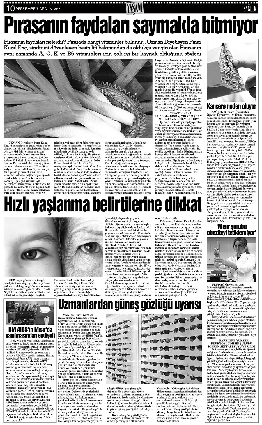 7 Aralık 2017 Yeni Meram Gazetesi