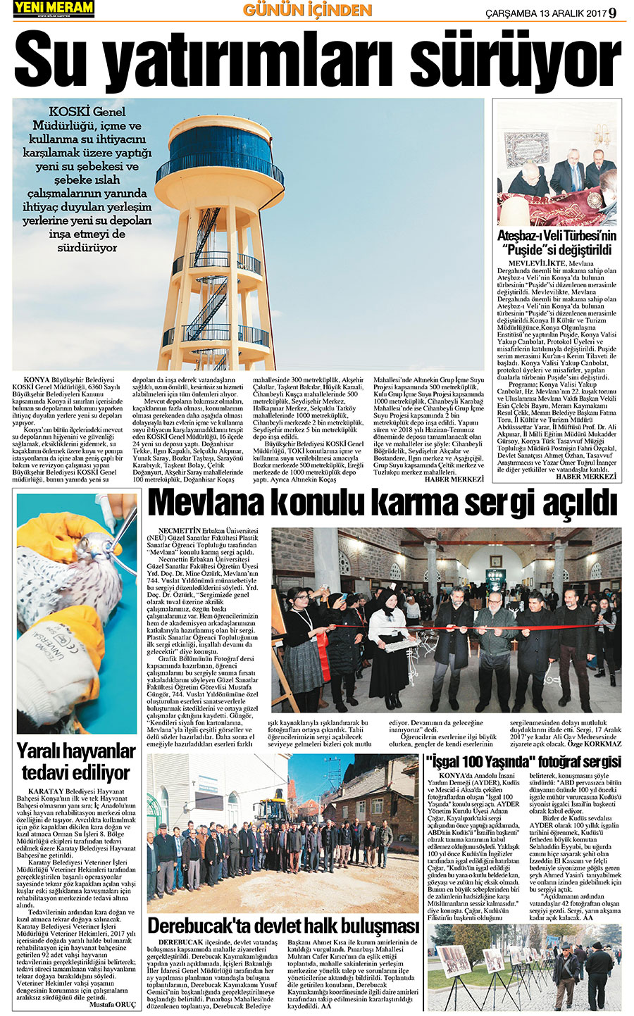 13 Aralık 2017 Yeni Meram Gazetesi