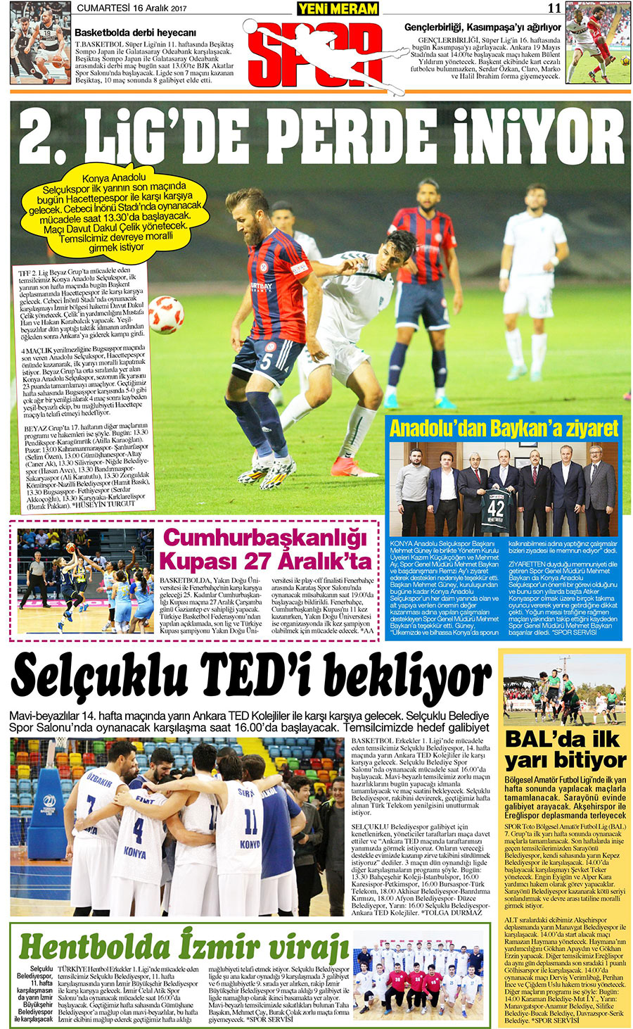 16 Aralık 2017 Yeni Meram Gazetesi