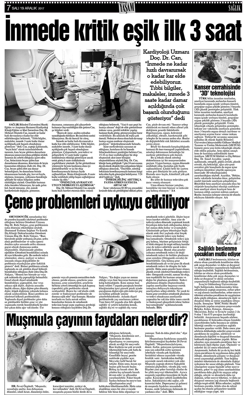 19 Aralık 2017 Yeni Meram Gazetesi