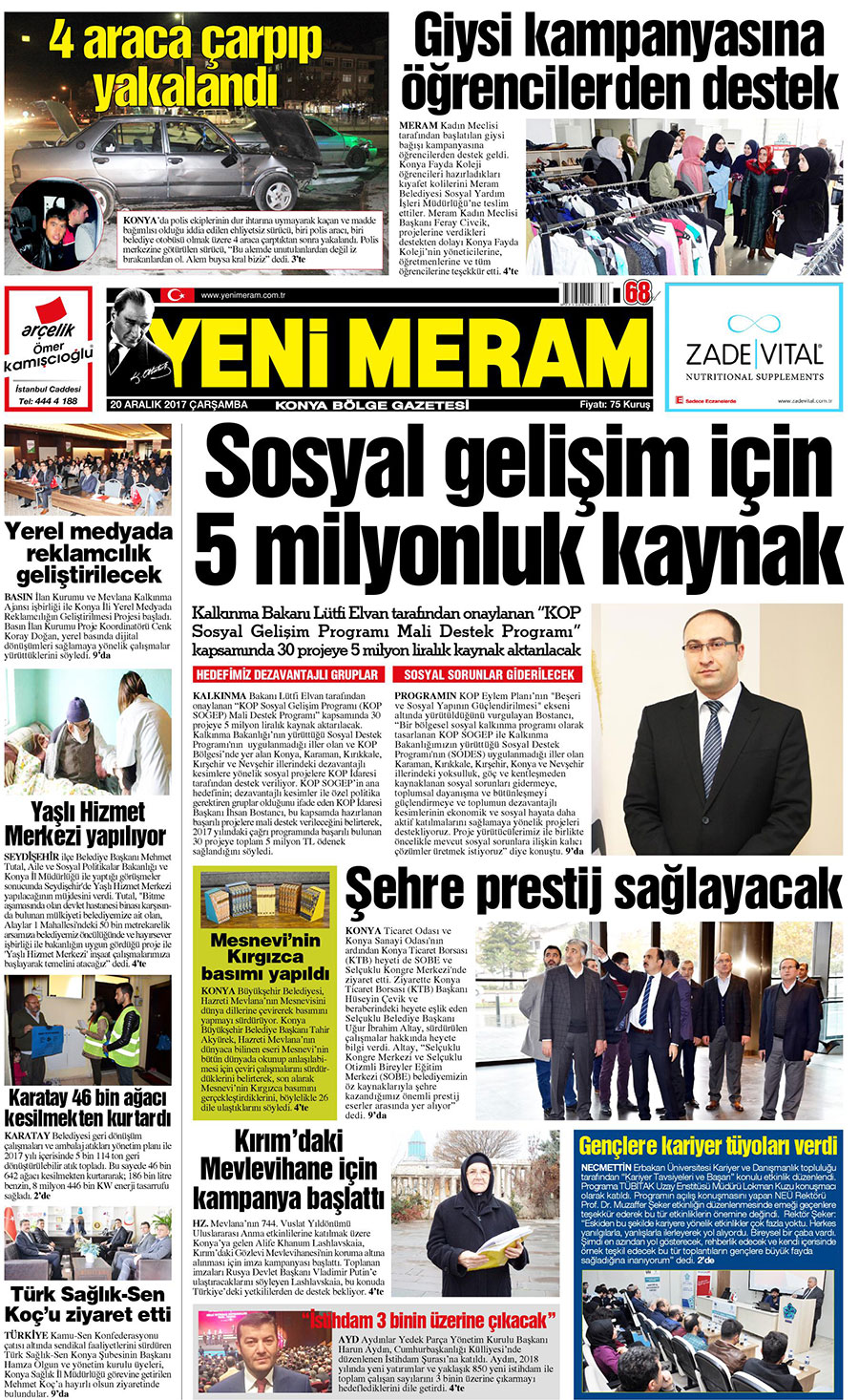 20 Aralık 2017 Yeni Meram Gazetesi