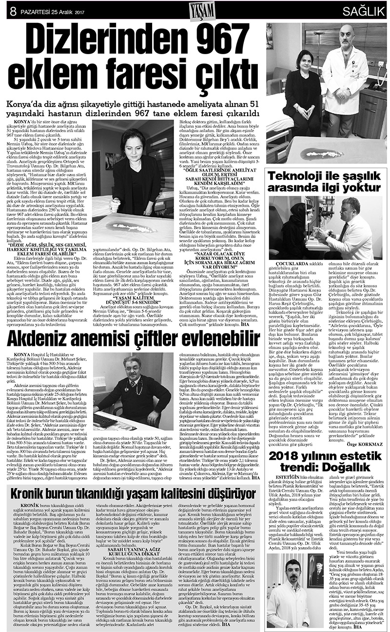 25 Aralık 2017 Yeni Meram Gazetesi