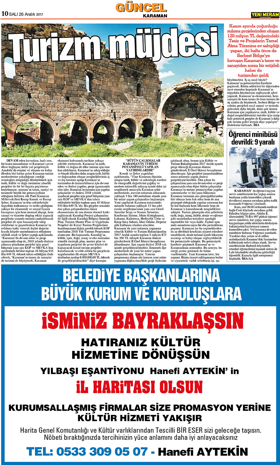 26 Aralık 2017 Yeni Meram Gazetesi