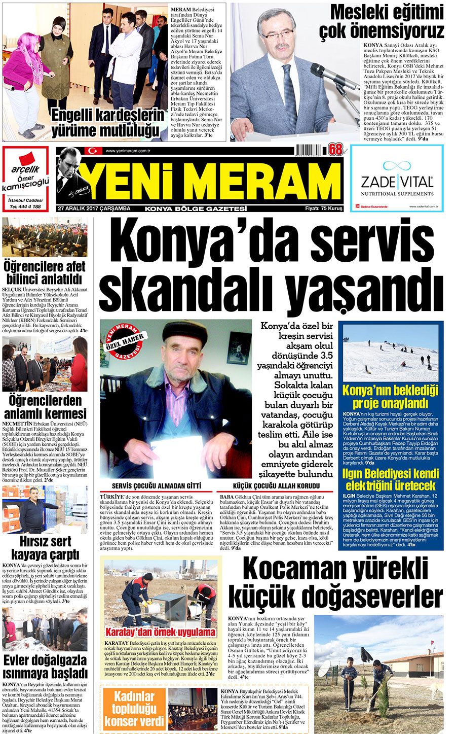 27 Aralık 2017 Yeni Meram Gazetesi