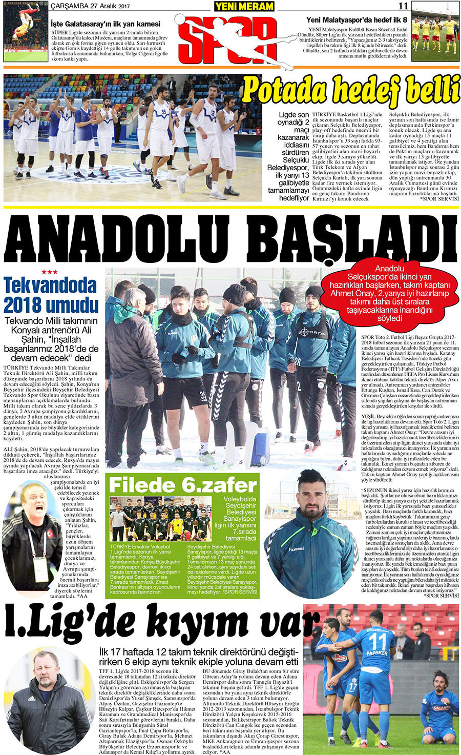 27 Aralık 2017 Yeni Meram Gazetesi