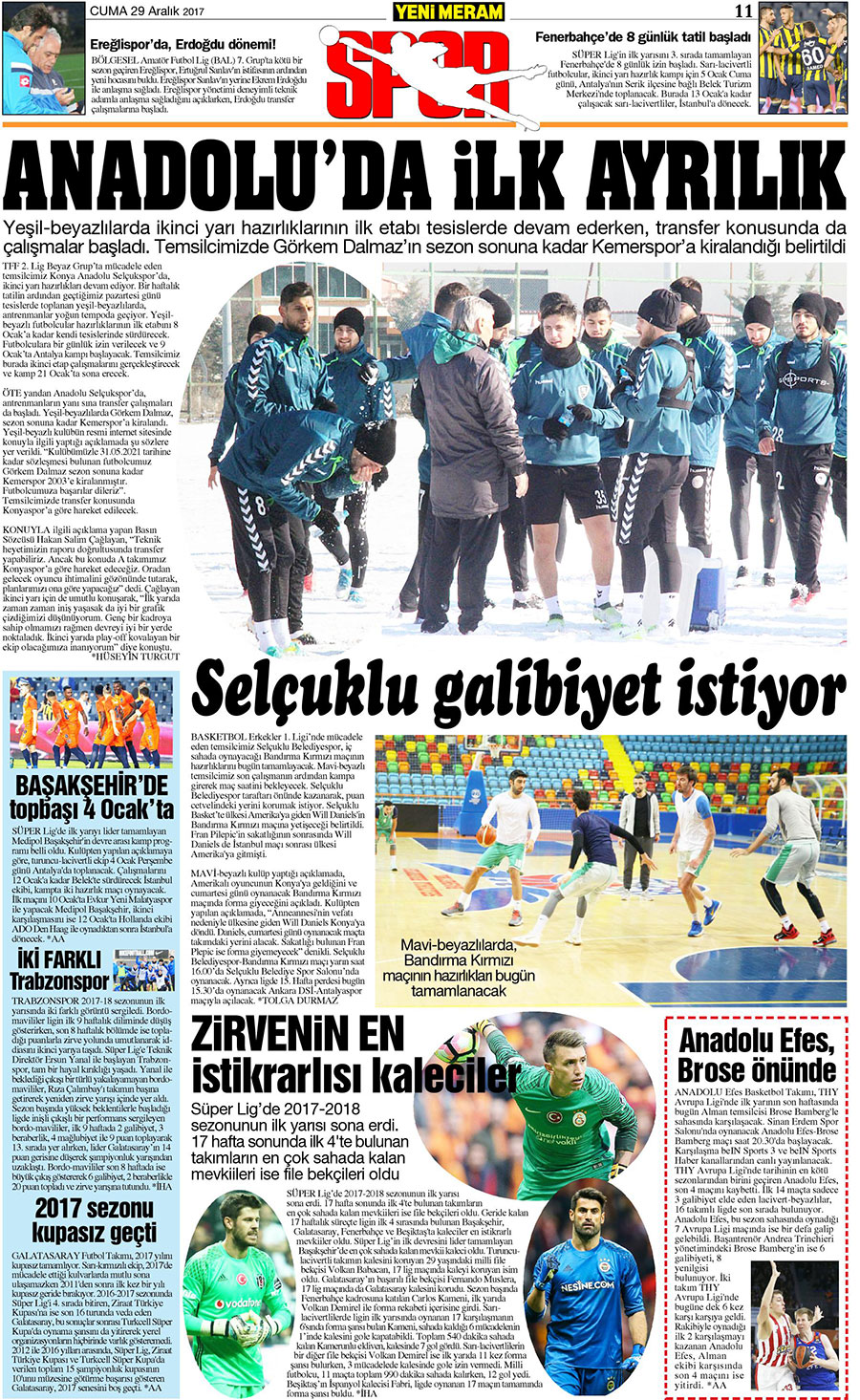 29 Aralık 2017 Yeni Meram Gazetesi