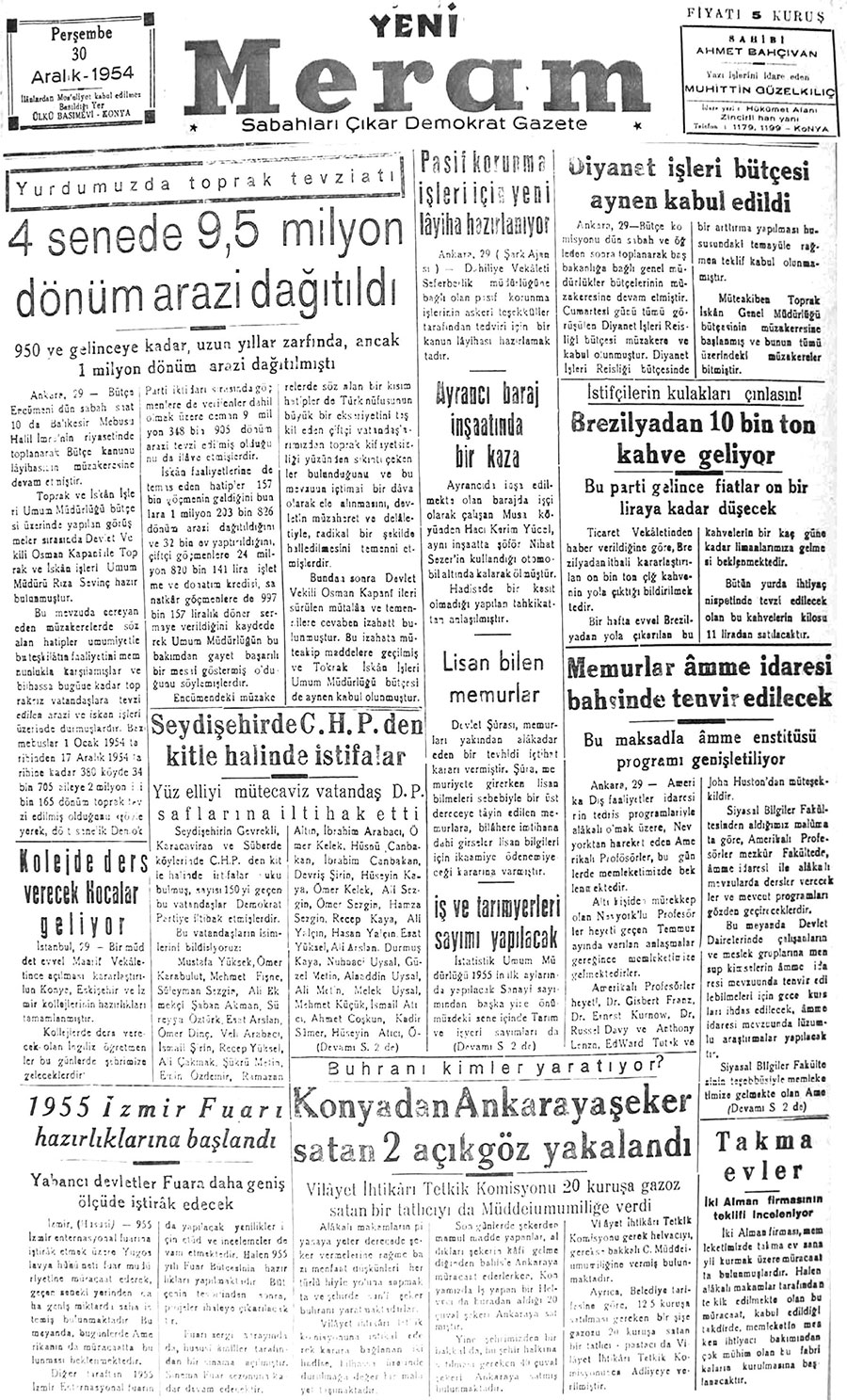 30 Aralık 2017 Yeni Meram Gazetesi