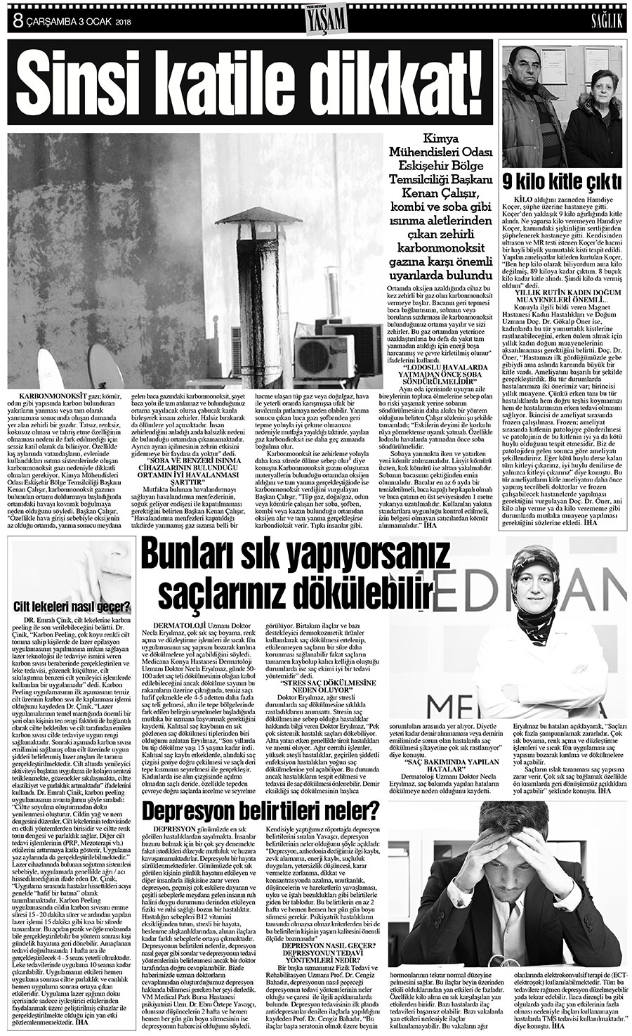 3 Ocak 2018 Yeni Meram Gazetesi