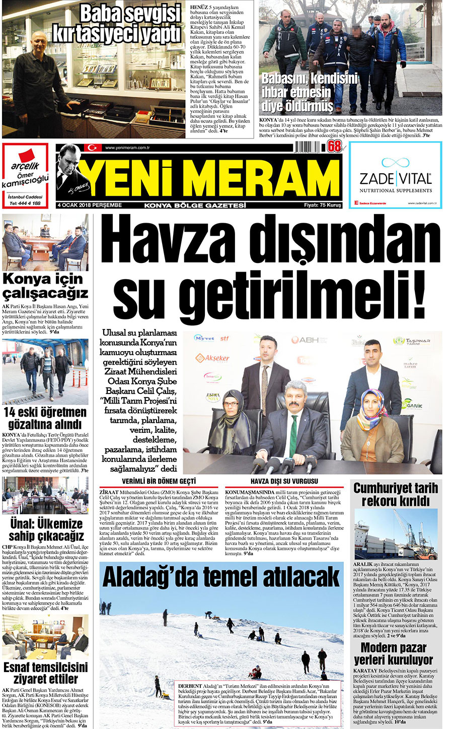 4 Ocak 2018 Yeni Meram Gazetesi