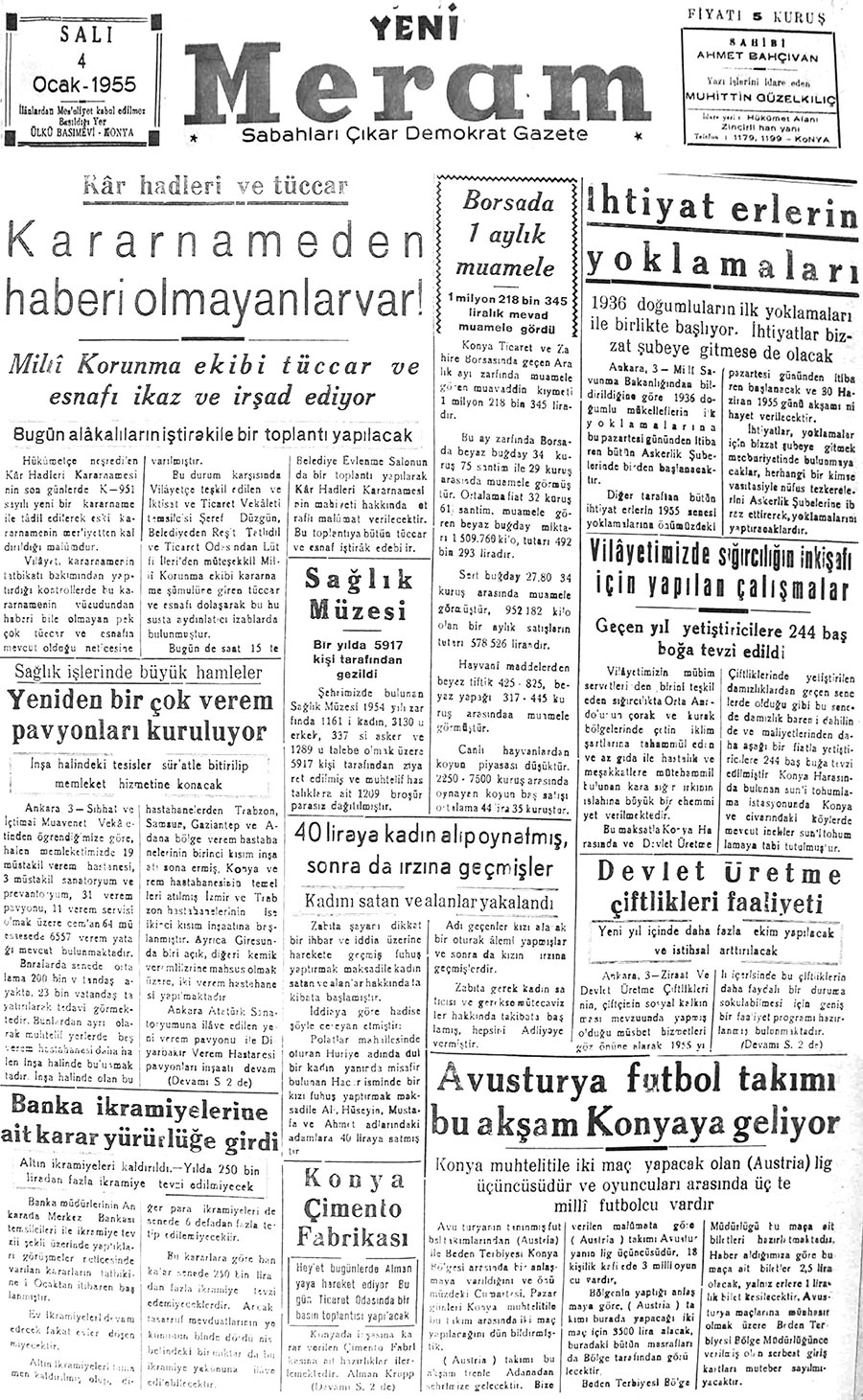 4 Ocak 2018 Yeni Meram Gazetesi