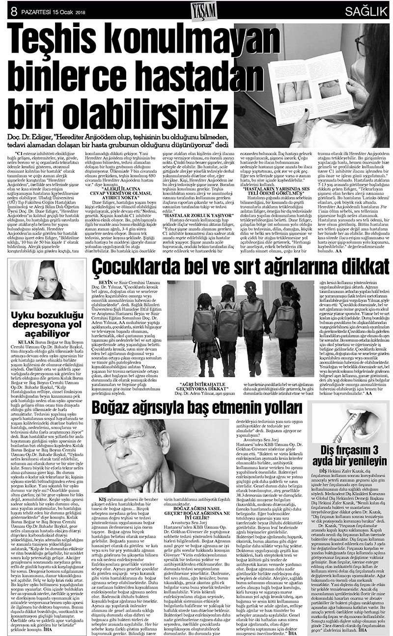 15 Ocak 2018 Yeni Meram Gazetesi