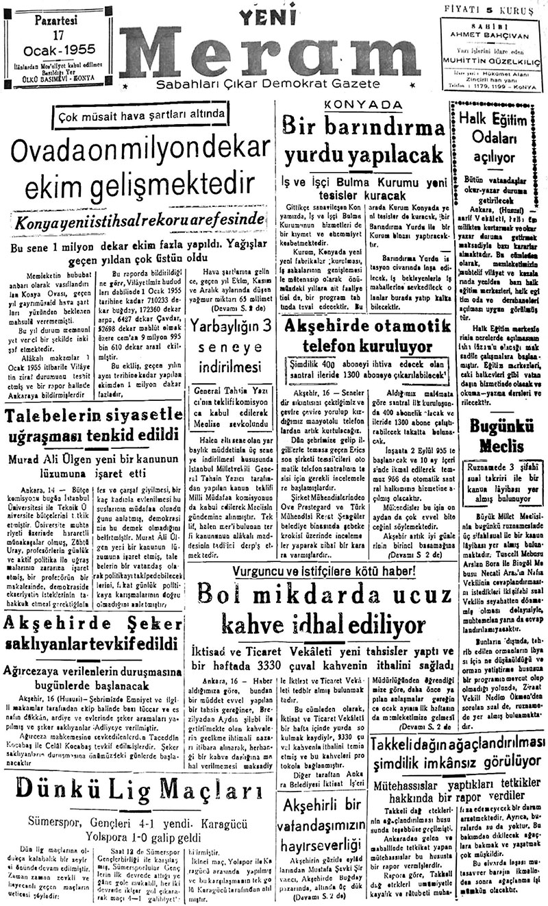 17 Ocak 2018 Yeni Meram Gazetesi