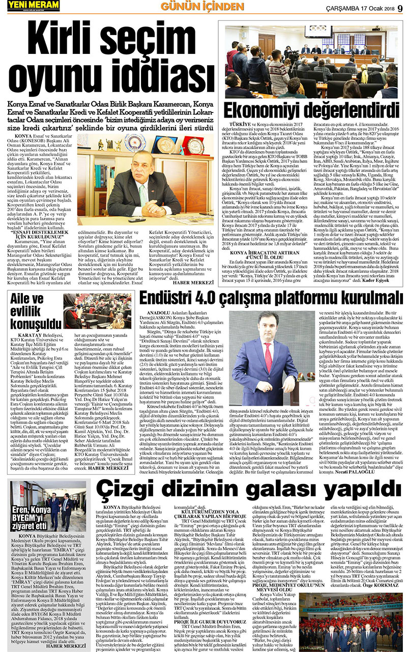 17 Ocak 2018 Yeni Meram Gazetesi