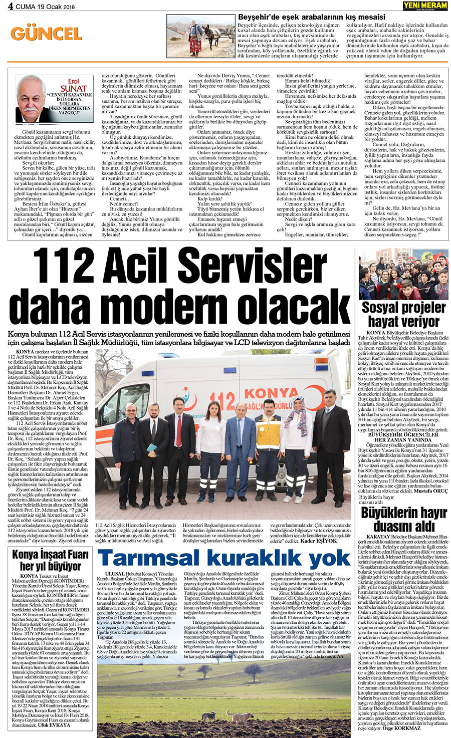 19 Ocak 2018 Yeni Meram Gazetesi