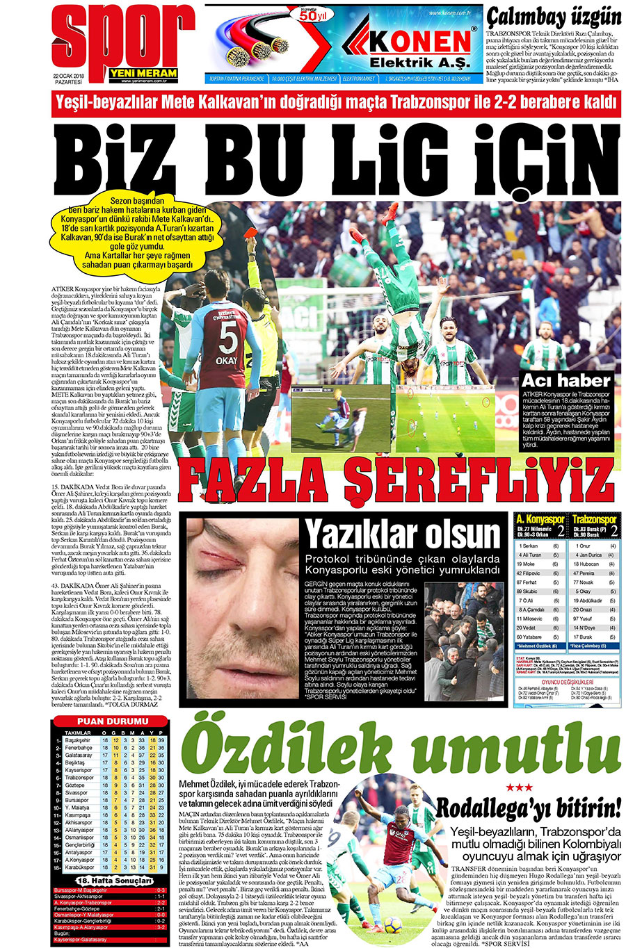 22 Ocak 2018 Yeni Meram Gazetesi