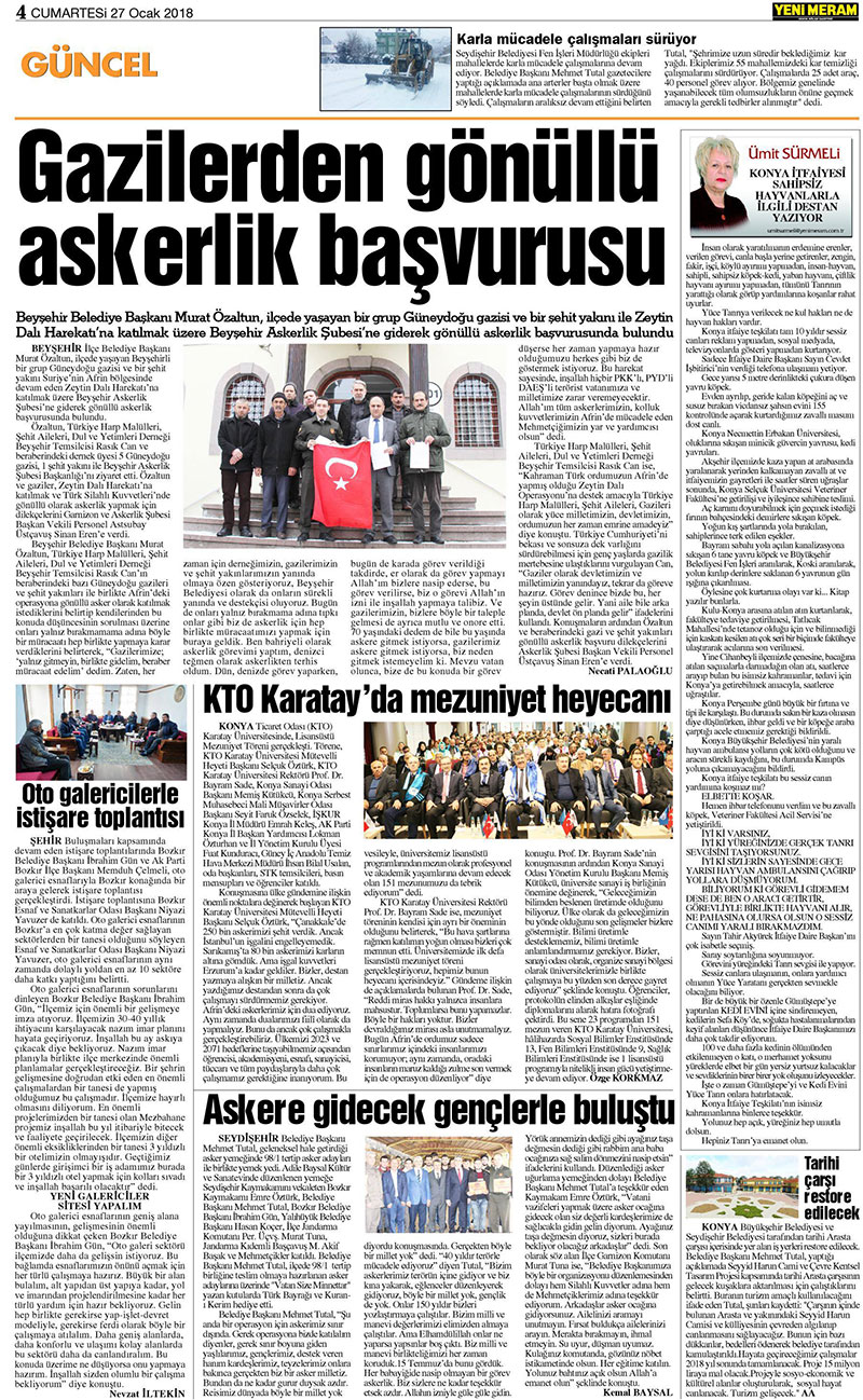 27 Ocak 2018 Yeni Meram Gazetesi