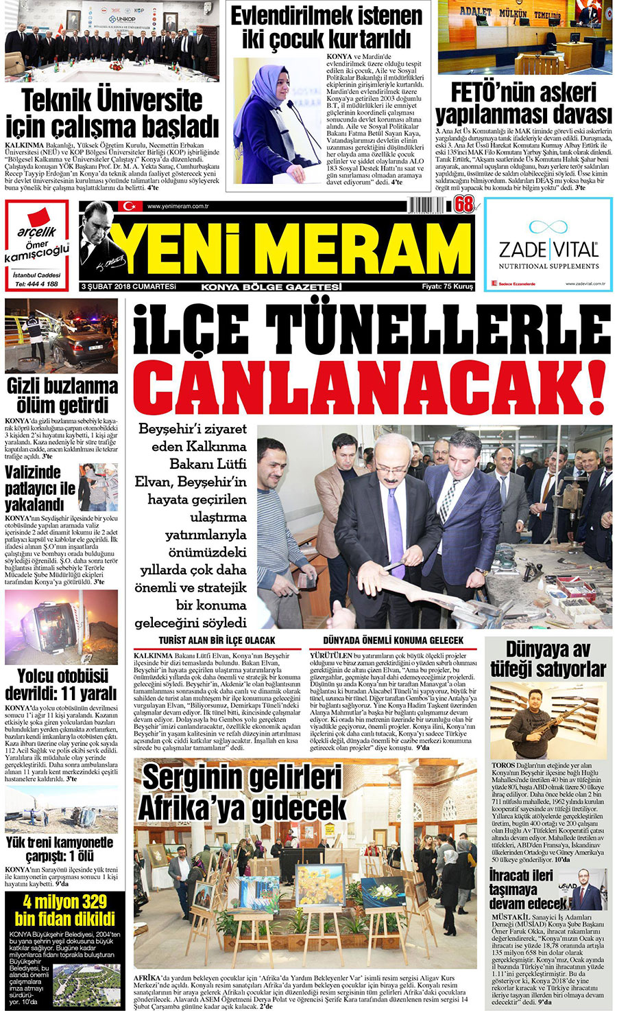 3 Şubat 2018 Yeni Meram Gazetesi