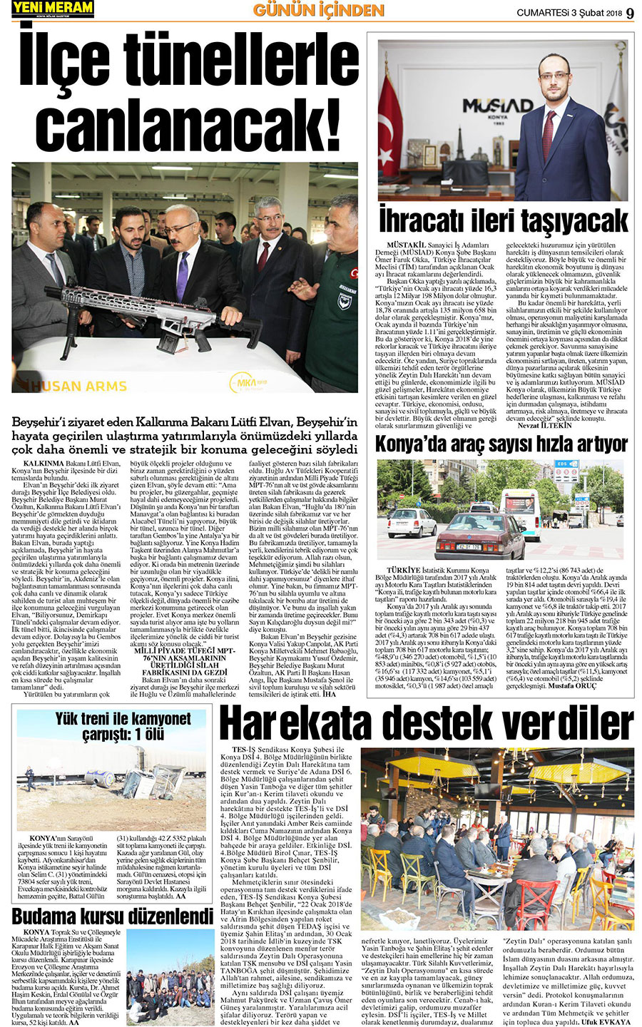 3 Şubat 2018 Yeni Meram Gazetesi