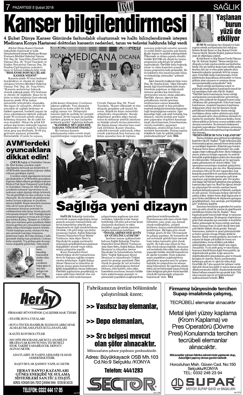 5 Şubat 2018 Yeni Meram Gazetesi