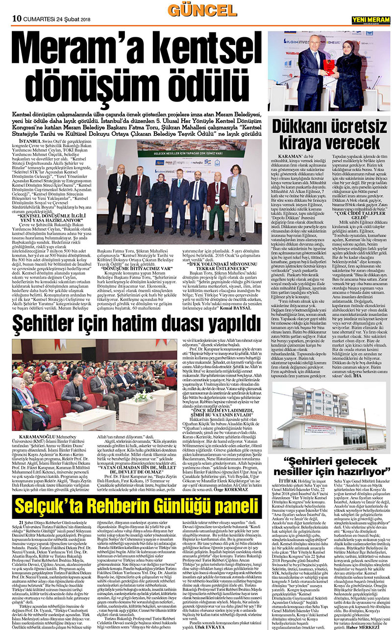 24 Şubat 2018 Yeni Meram Gazetesi