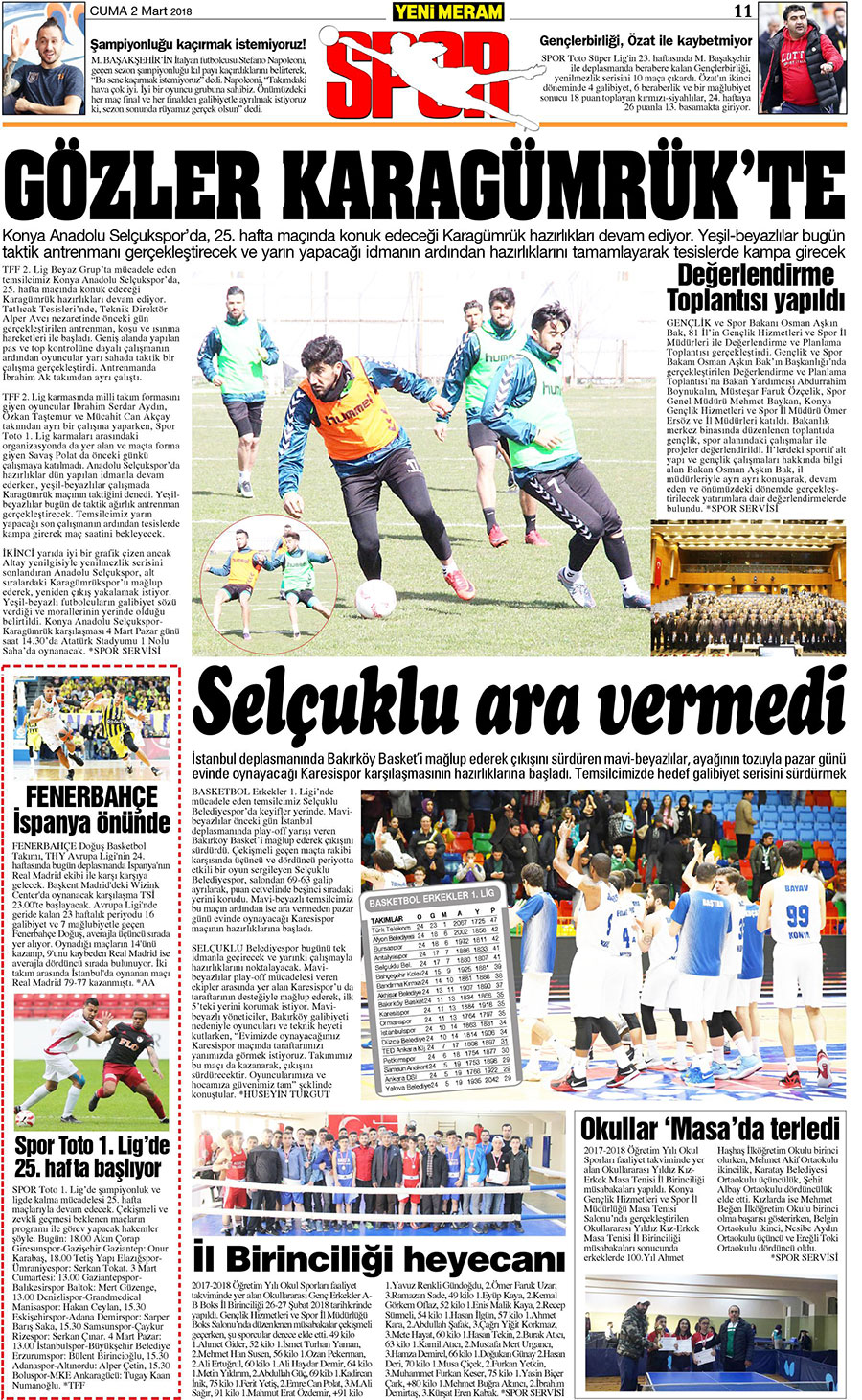 2 Mart 2018 Yeni Meram Gazetesi