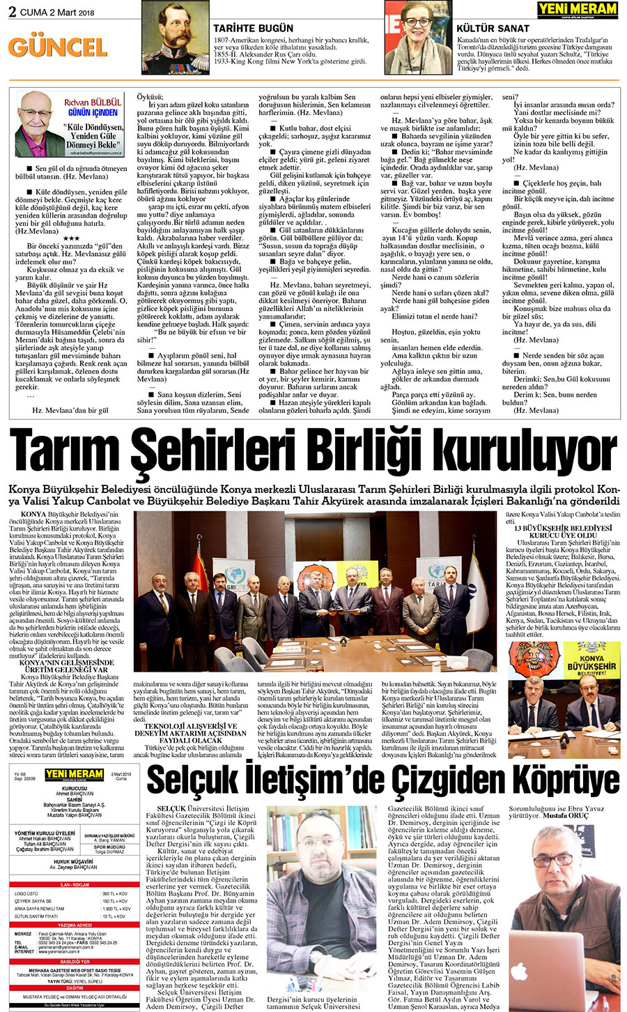 2 Mart 2018 Yeni Meram Gazetesi