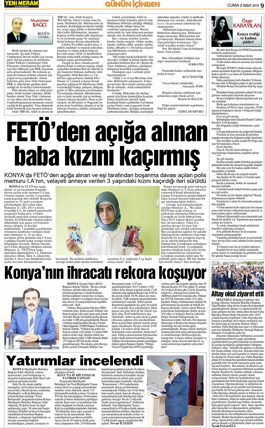 2 Mart 2018 Yeni Meram Gazetesi