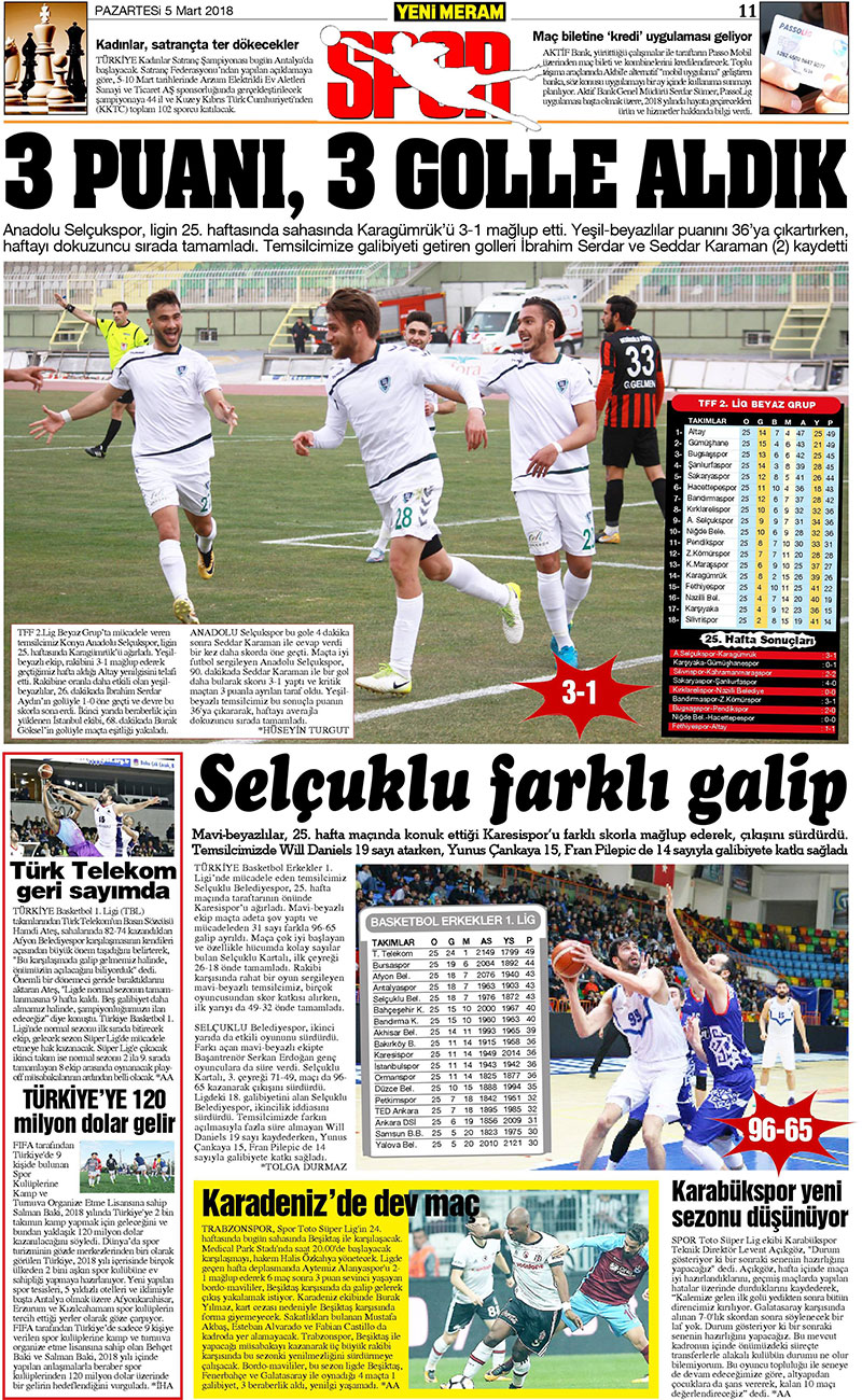 5 Mart 2018 Yeni Meram Gazetesi