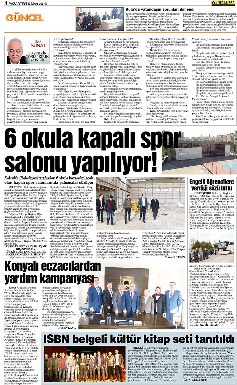 5 Mart 2018 Yeni Meram Gazetesi