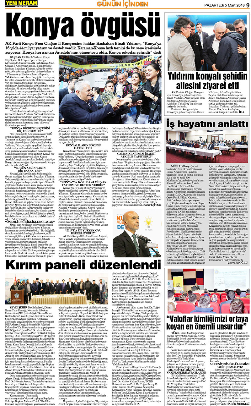 5 Mart 2018 Yeni Meram Gazetesi