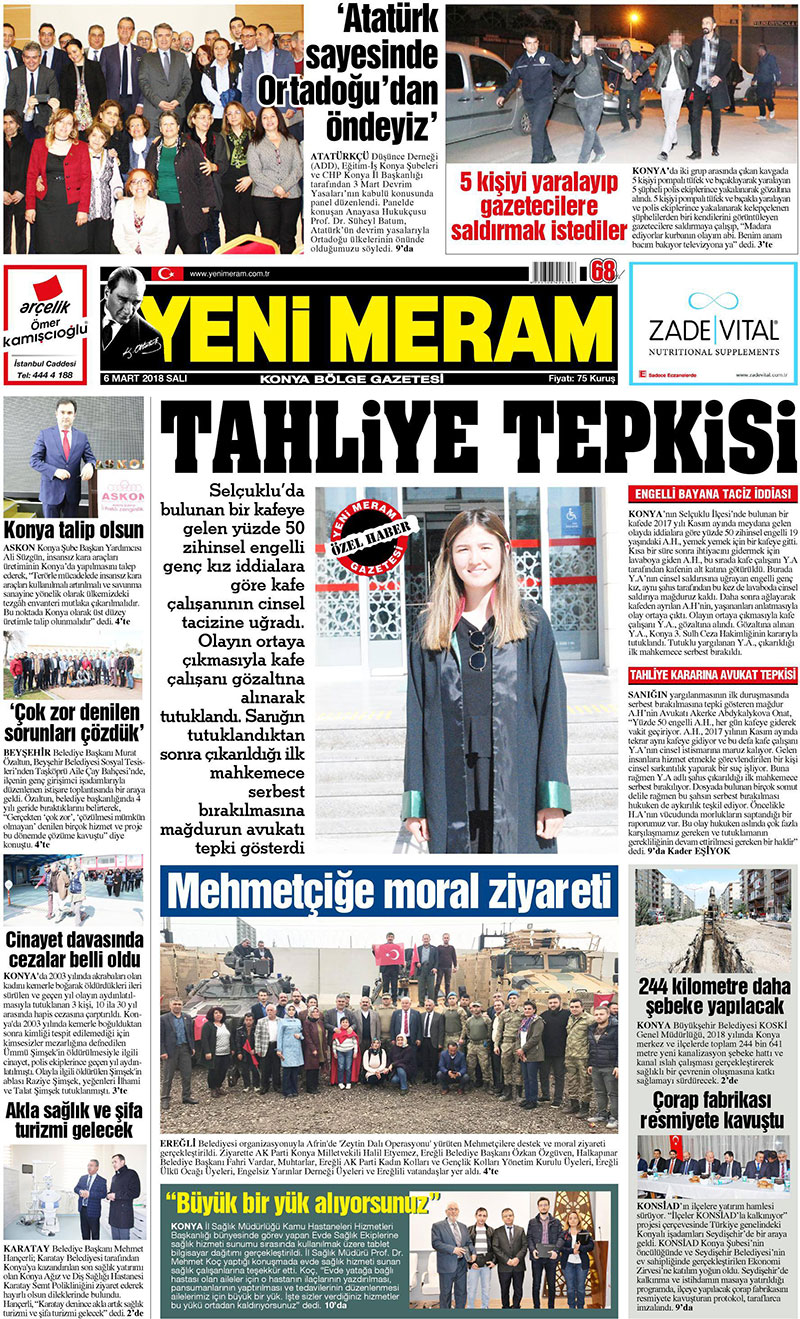 6 Mart 2018 Yeni Meram Gazetesi