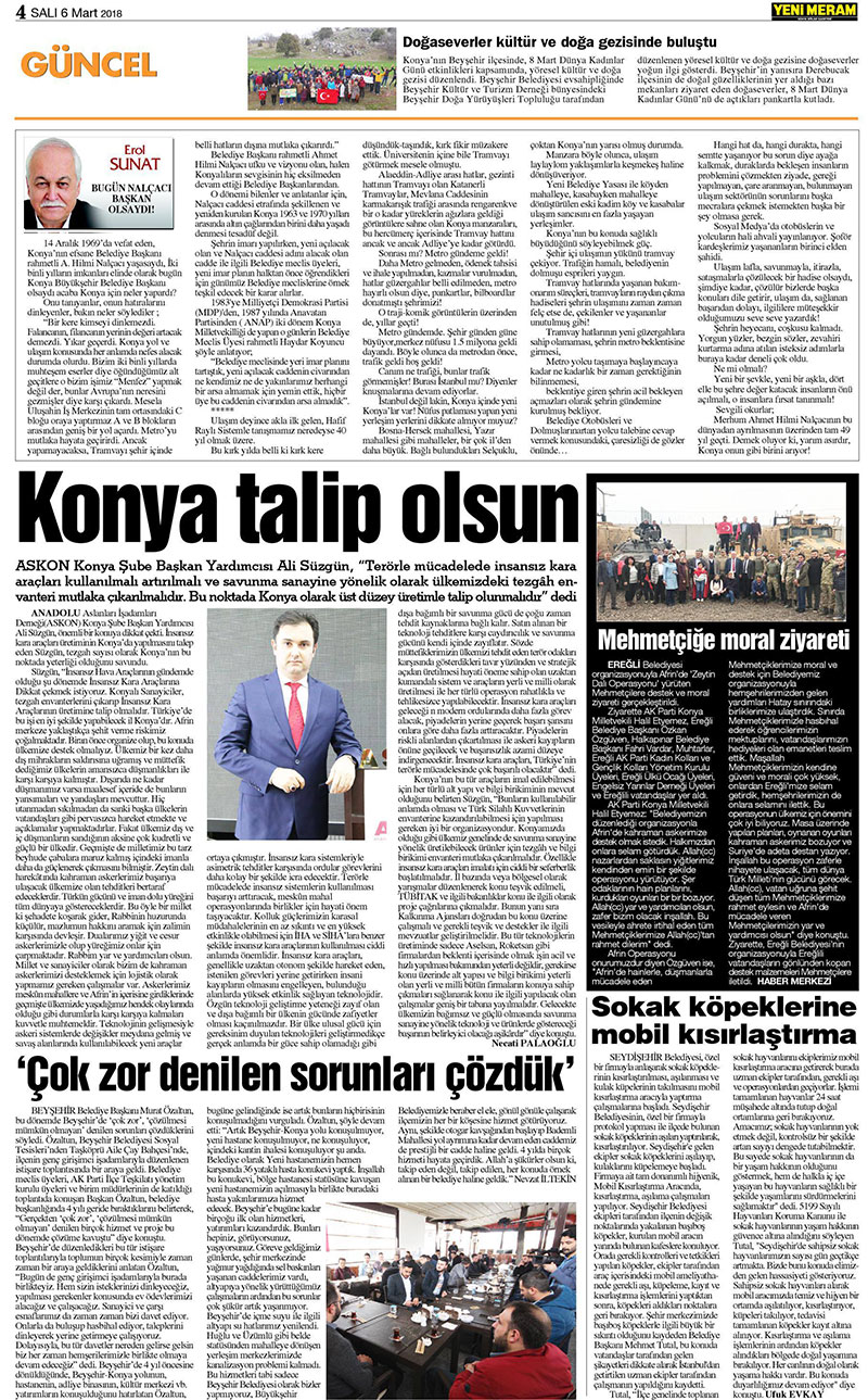 6 Mart 2018 Yeni Meram Gazetesi