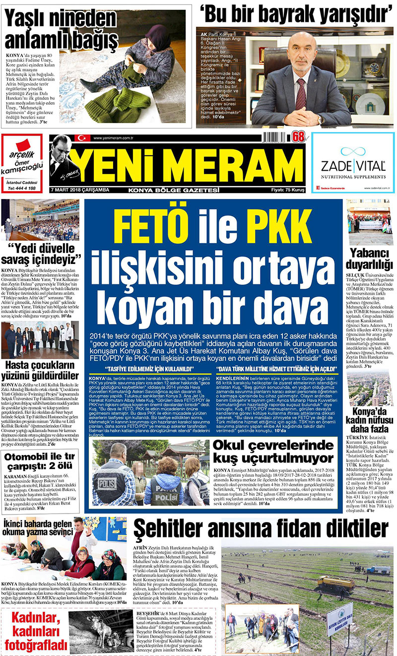 7 Mart 2018 Yeni Meram Gazetesi