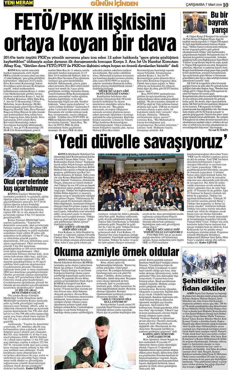 7 Mart 2018 Yeni Meram Gazetesi