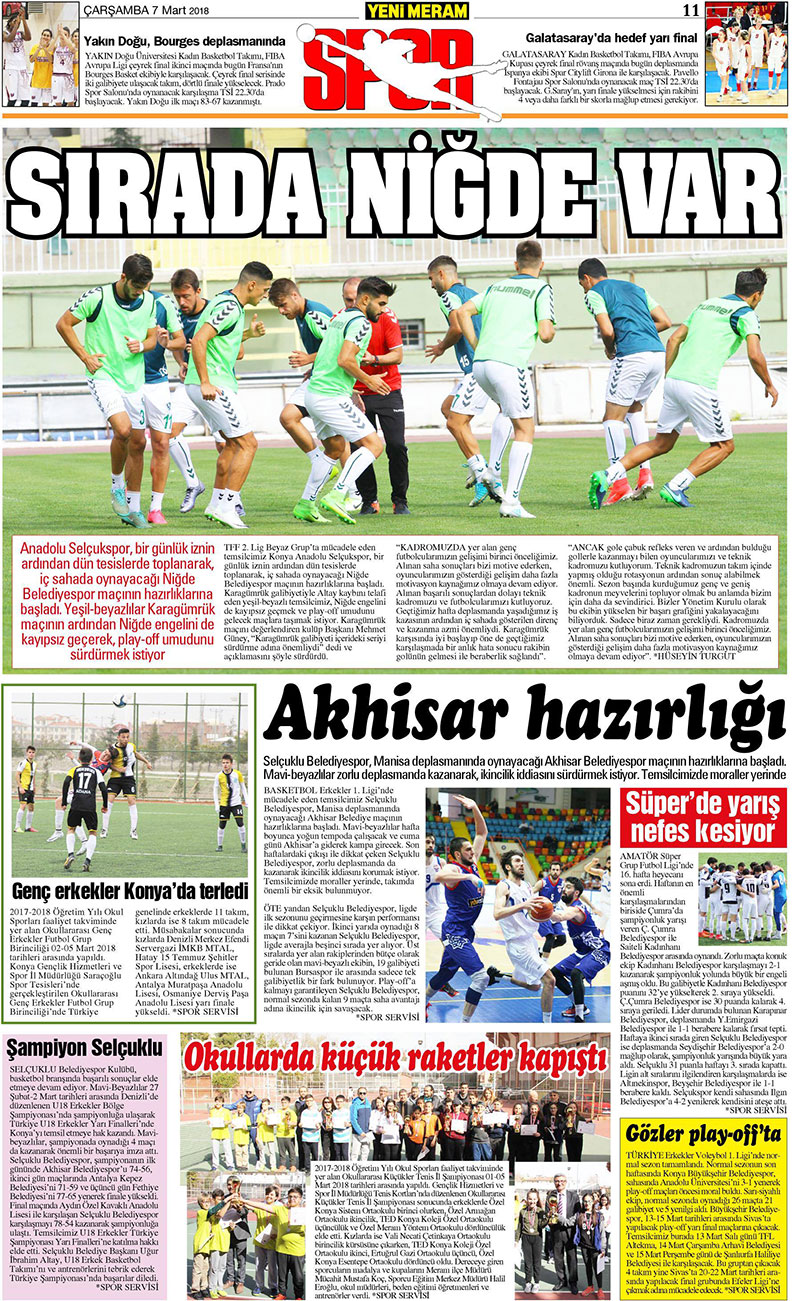 7 Mart 2018 Yeni Meram Gazetesi