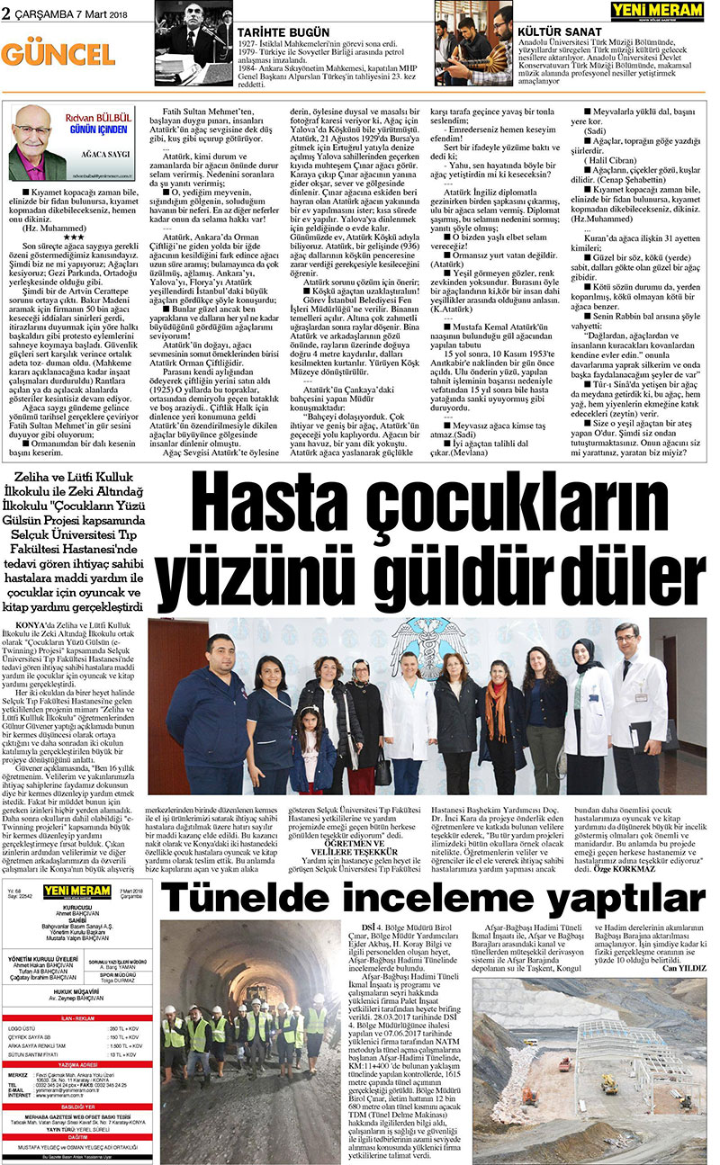 7 Mart 2018 Yeni Meram Gazetesi