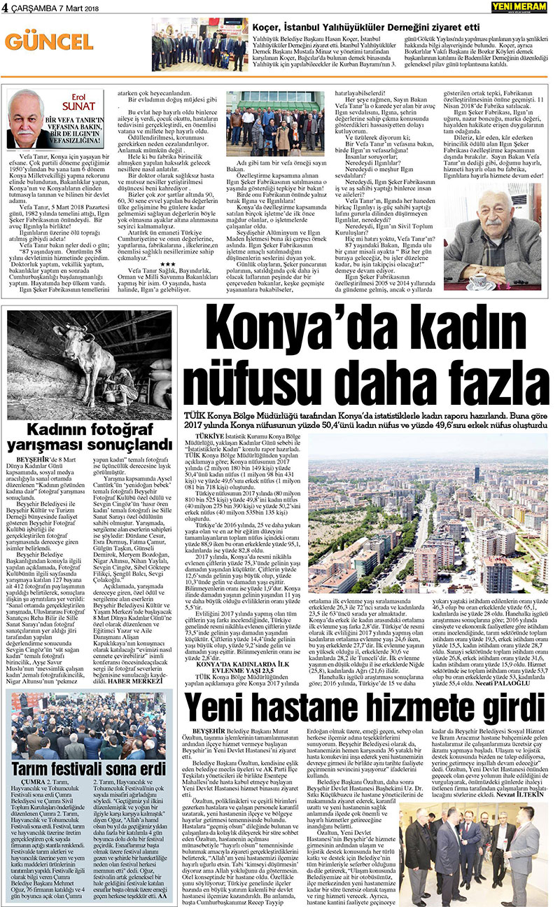 7 Mart 2018 Yeni Meram Gazetesi