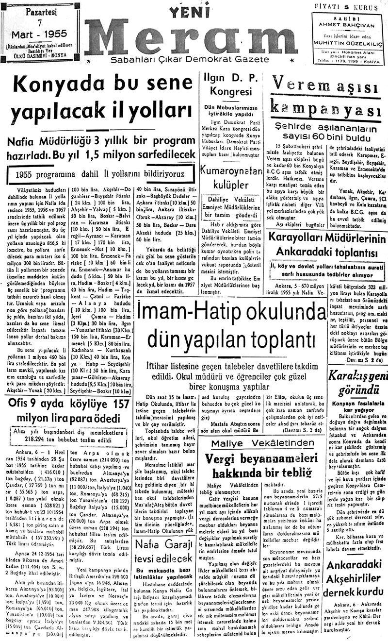 7 Mart 2018 Yeni Meram Gazetesi