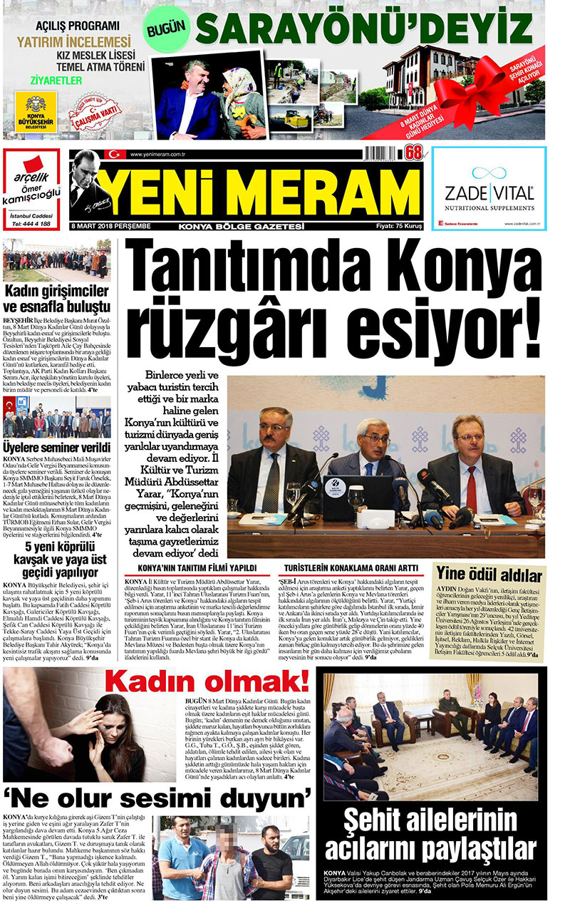 8 Mart 2018 Yeni Meram Gazetesi